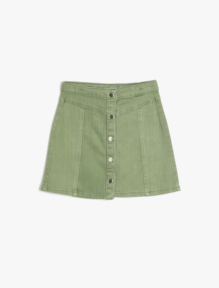 Kız Çocuk İnce Esnek Yumuşak Kumaştan Diz Üstü Etek