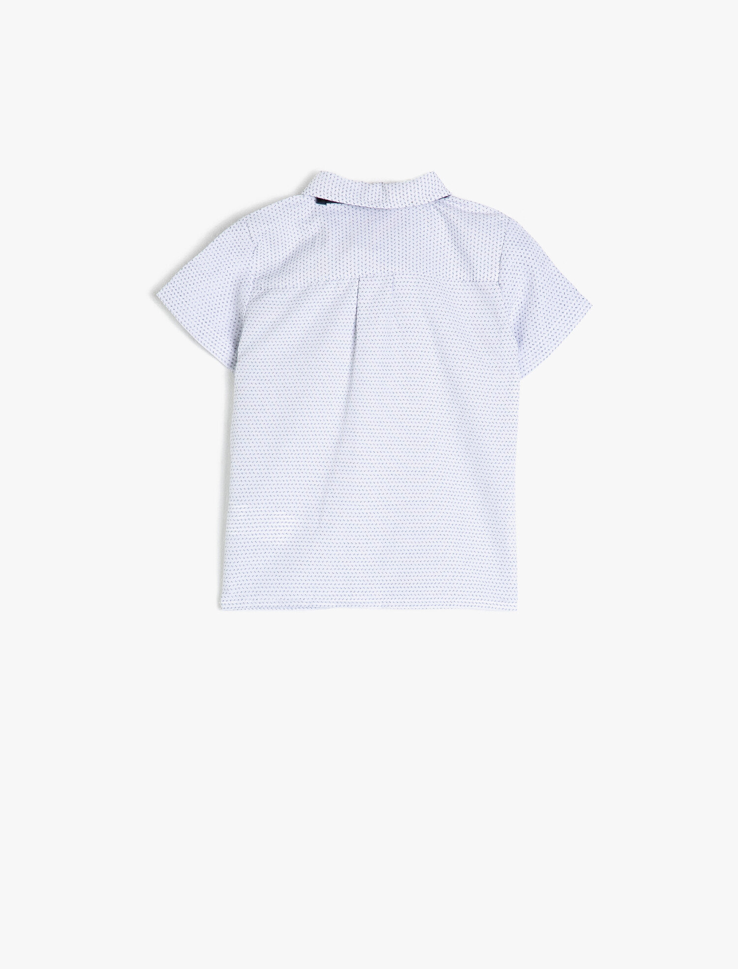  Erkek Bebek Klasik Yaka Kısa Kollu Pamuklu Desenli Cepli Papyonlu Gömlek