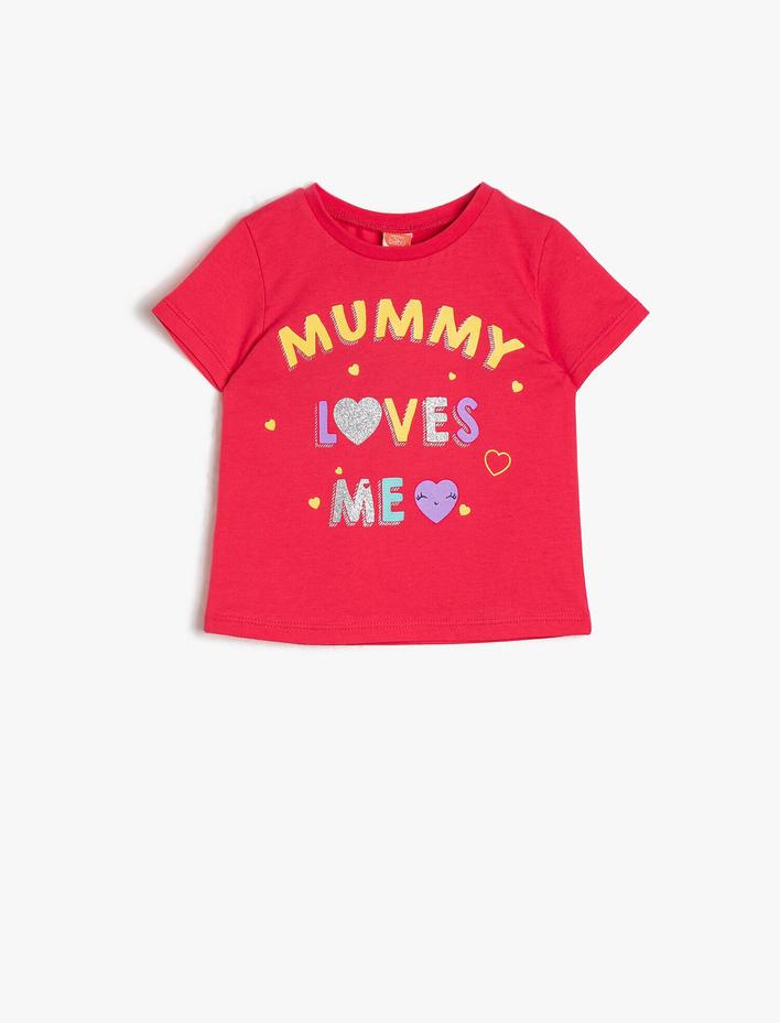 Kız Bebek Baskılı Tişört Kısa Kollu