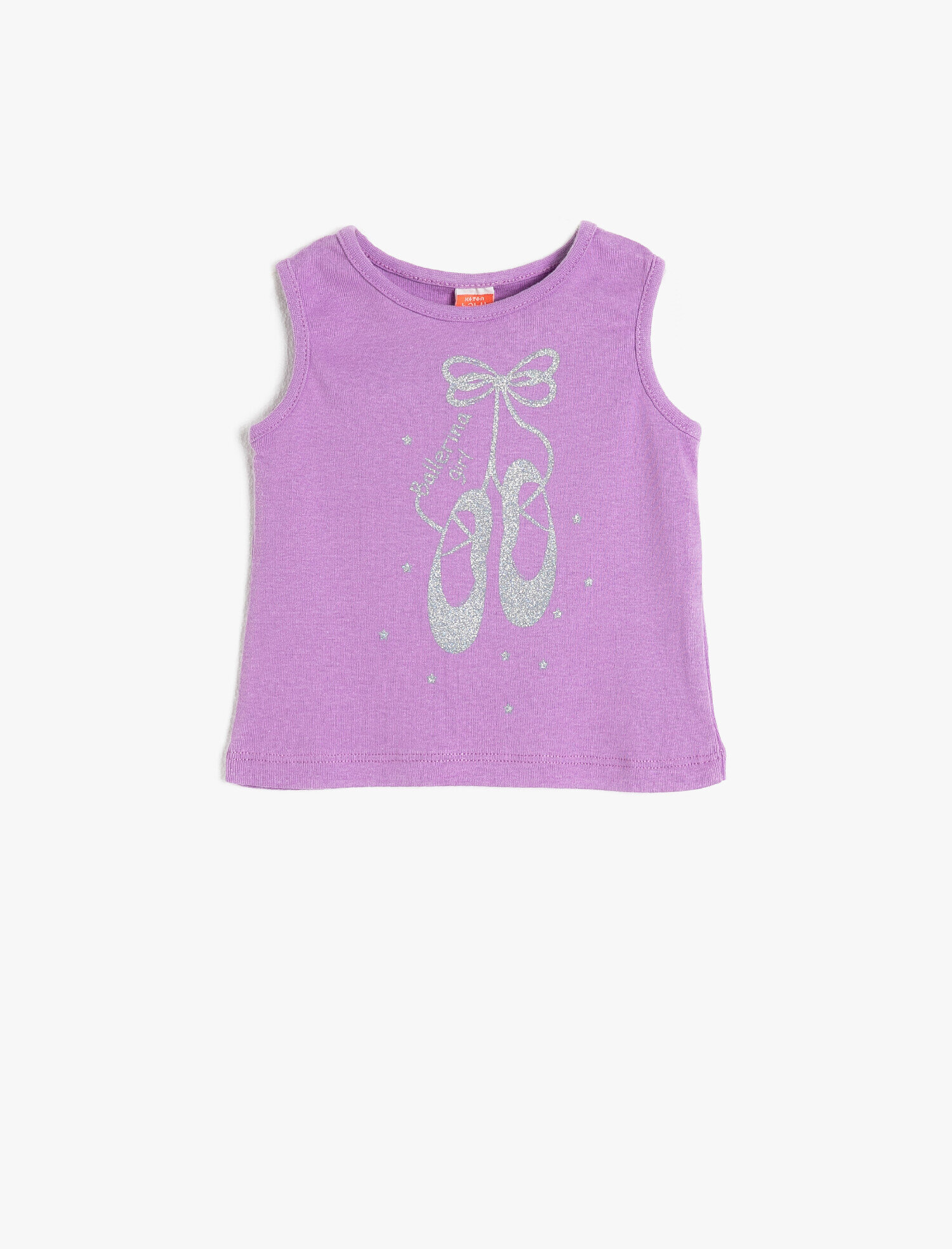  Kız Bebek Bisiklet Yaka Kolsuz Sim Detaylı Tişört