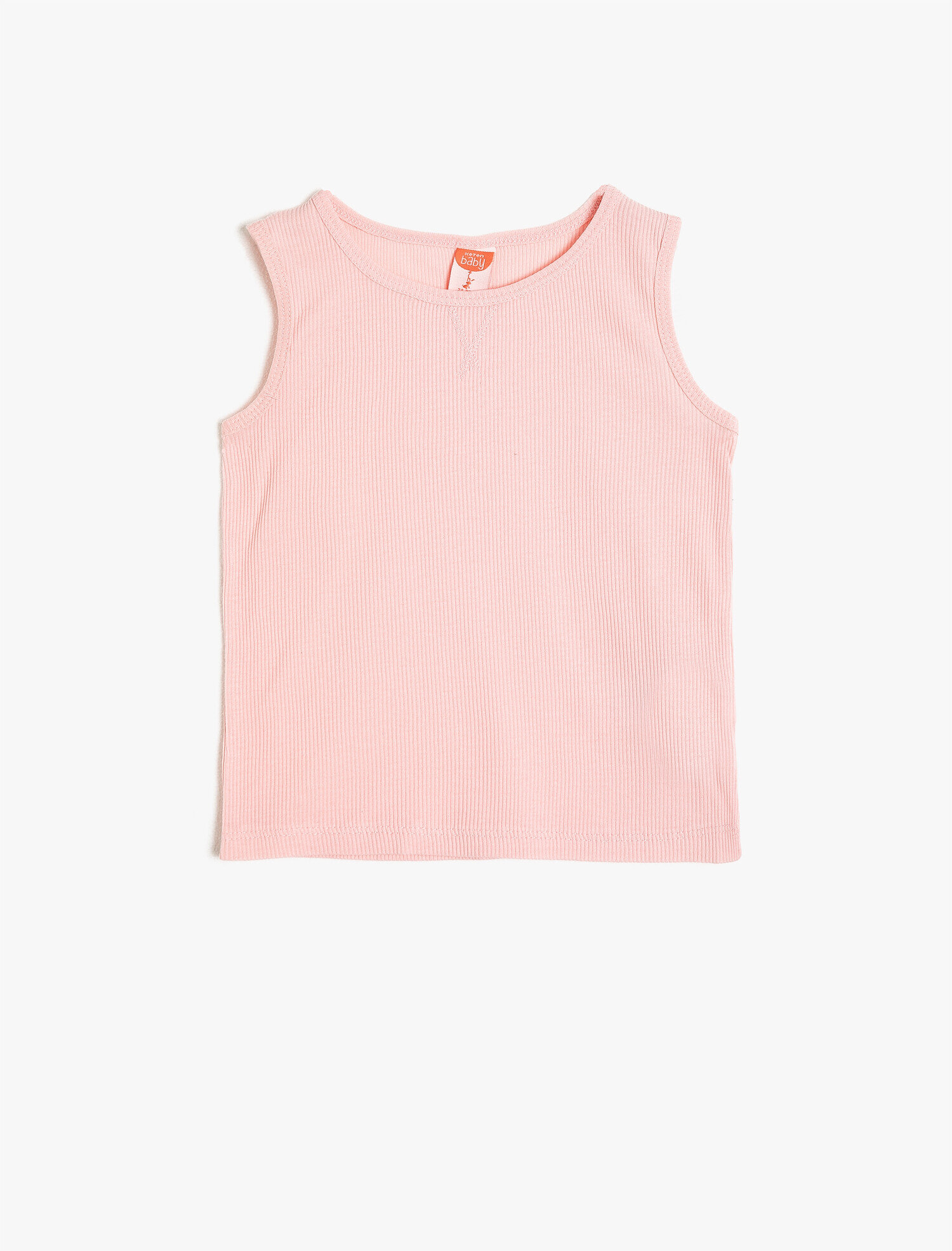  Kız Bebek Basic Atlet Yuvarlak Yaka Kolsuz Ribanalı Pamuklu