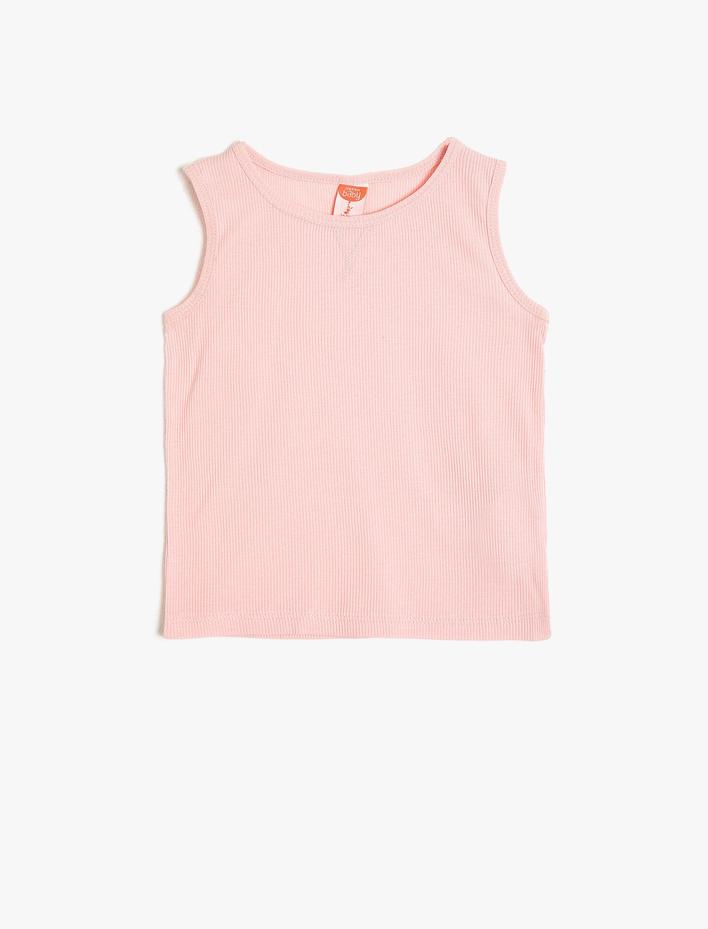 Kız Bebek Basic Atlet Yuvarlak Yaka Kolsuz Ribanalı Pamuklu