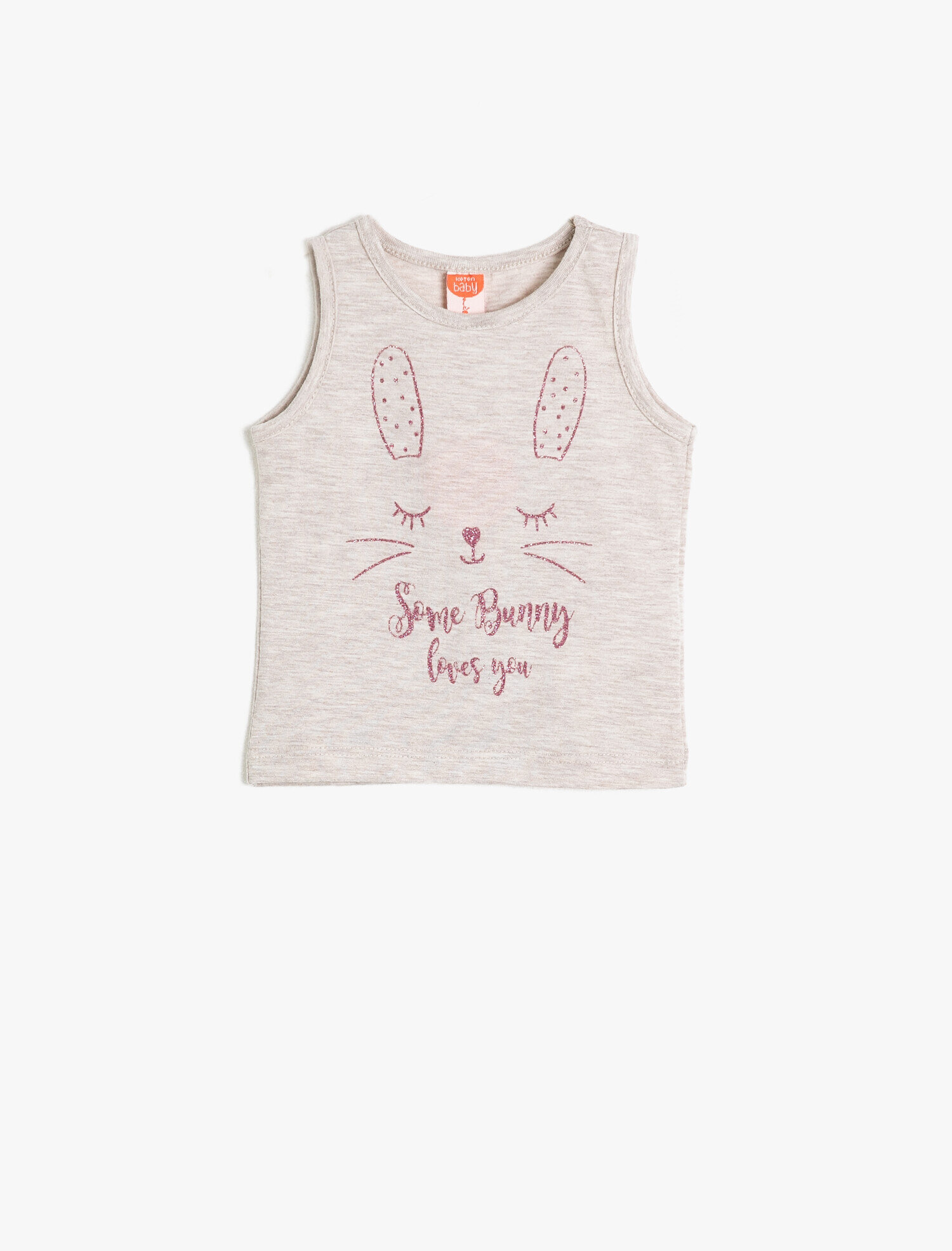  Kız Bebek Bisiklet Yaka Baskılı Kolsuz Atlet