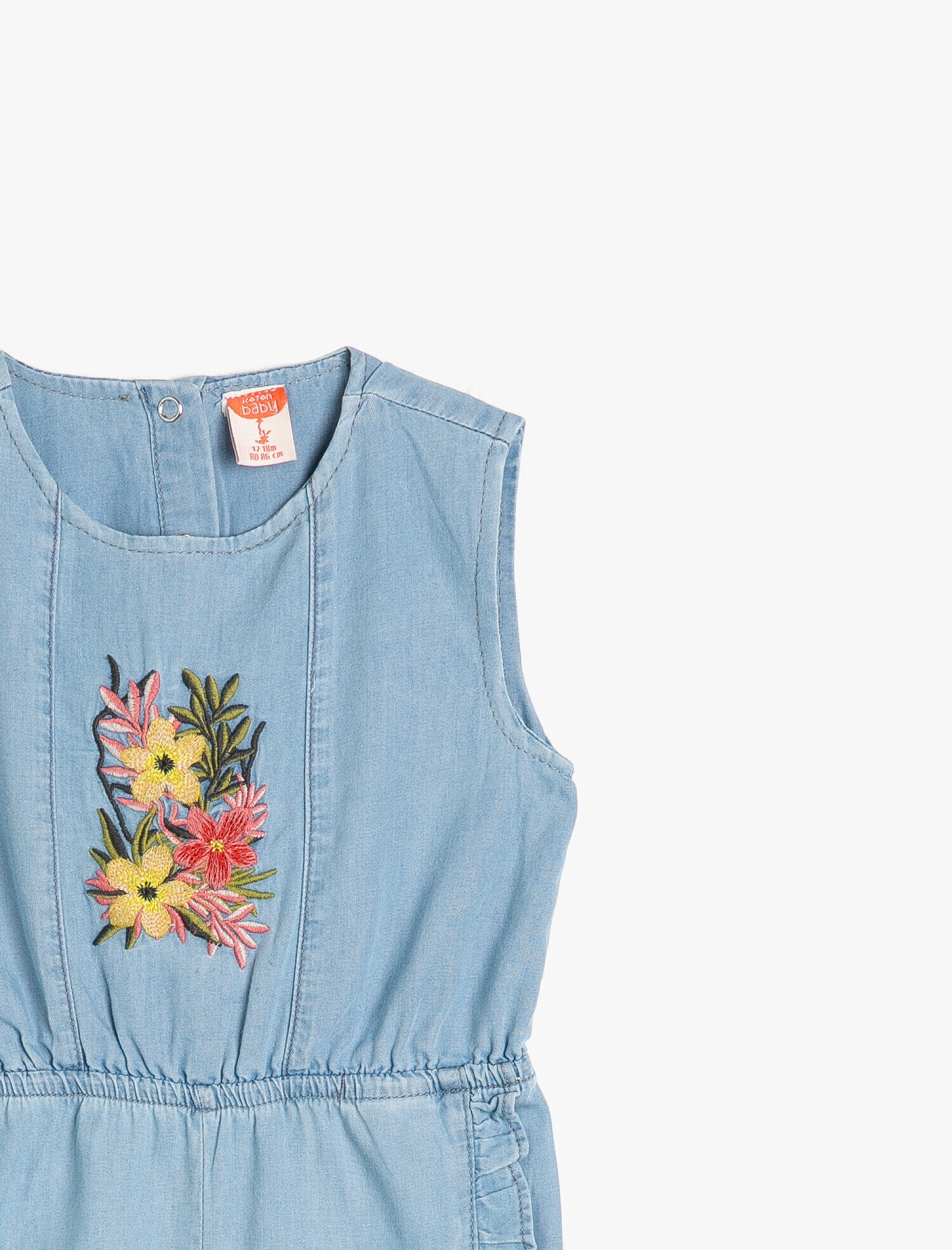  Kız Bebek İşlemeli Jean Tulum