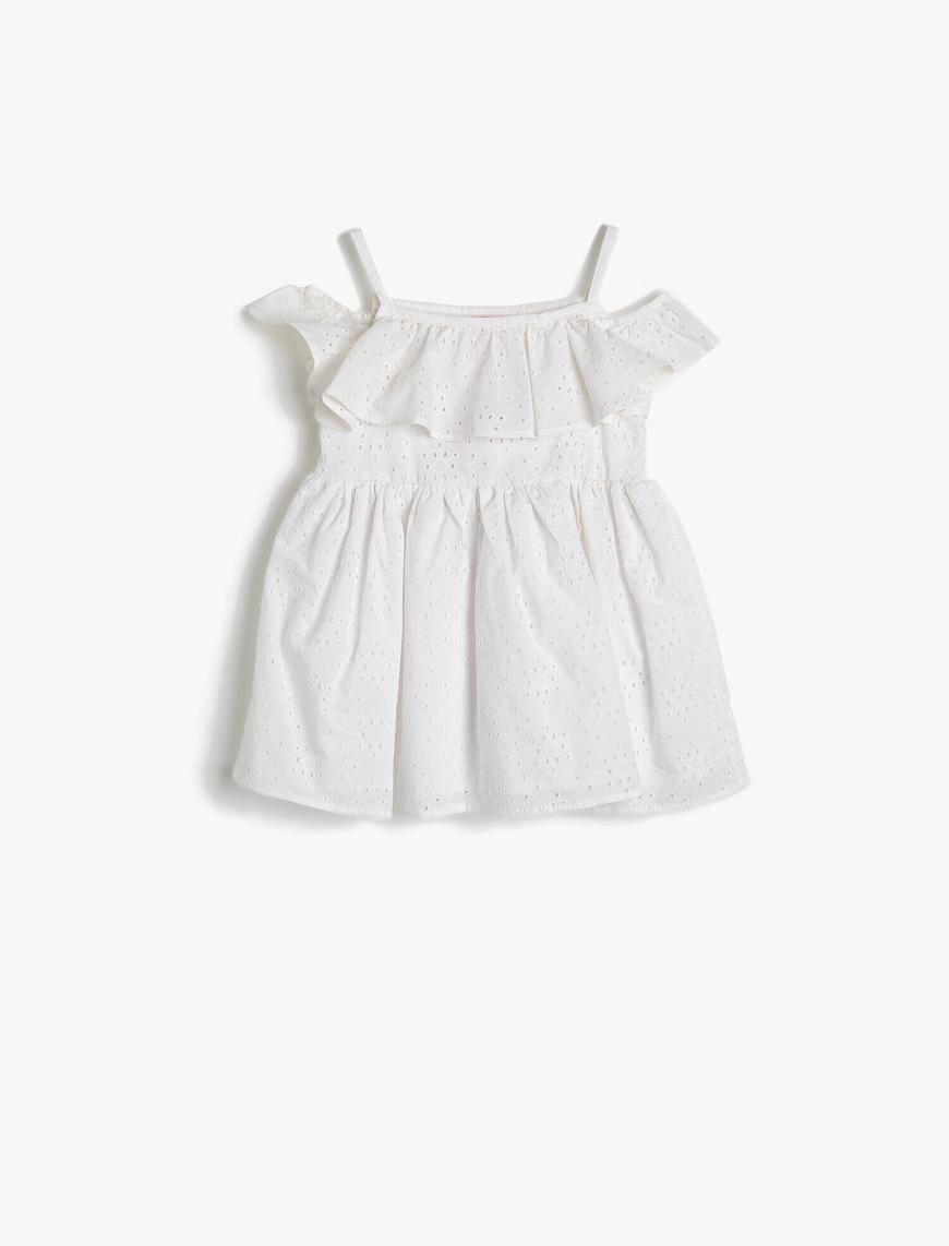  Kız Bebek Fırfır Detaylı Elbise