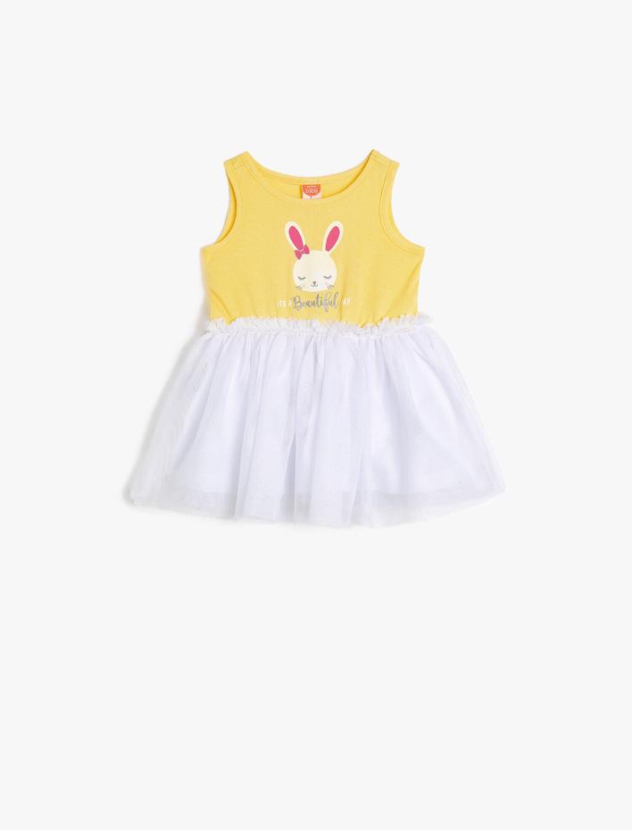 Kız Bebek Tül Detaylı Elbise