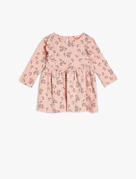 Desenli Elbise Uzun Kollu