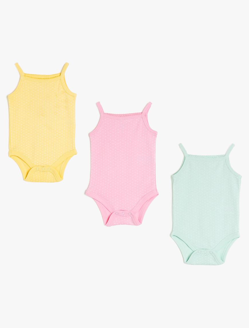  Kız Bebek 3 Parça Çıtçıtlı Askılı Basic Set