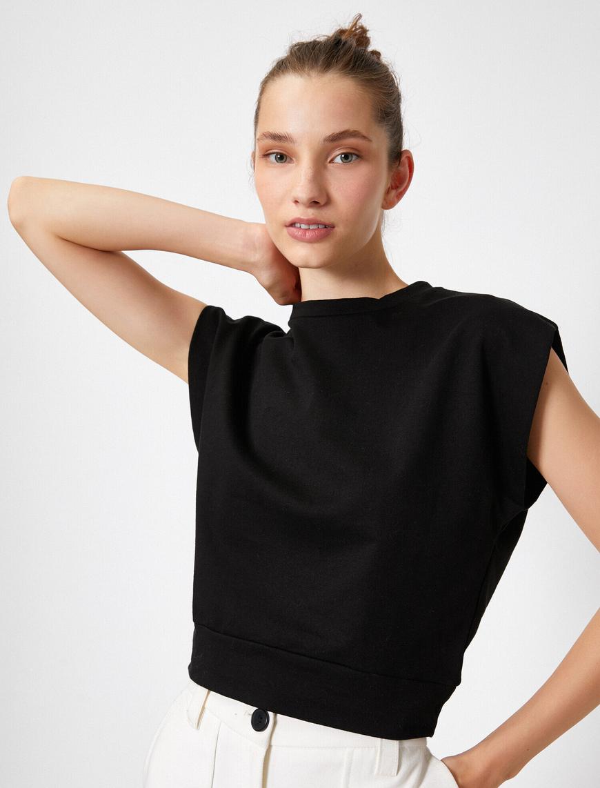   Düşük Kol Basic Kısa Kollu T-Shirt