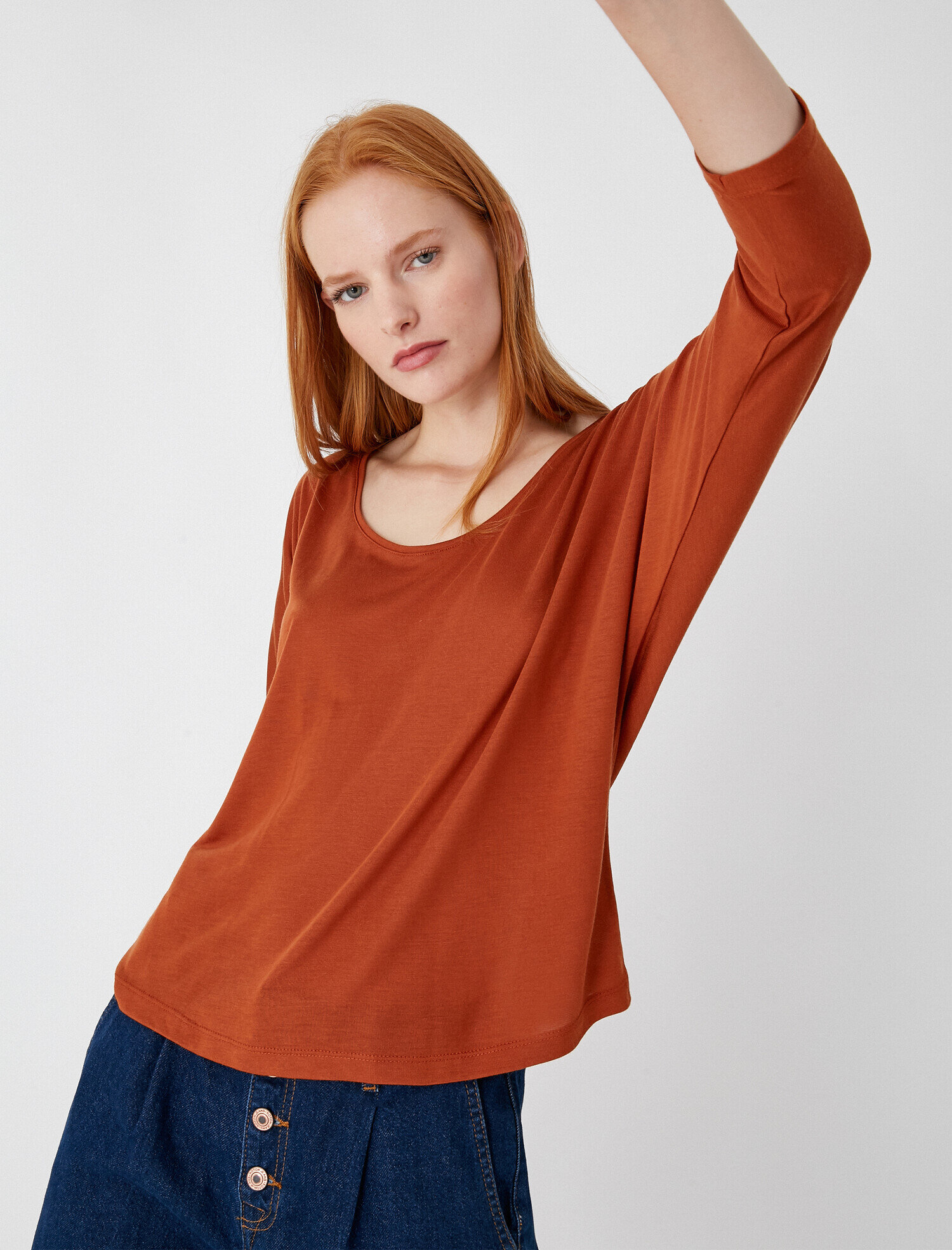   Uzun Kollu Tişört Lyocell Basic