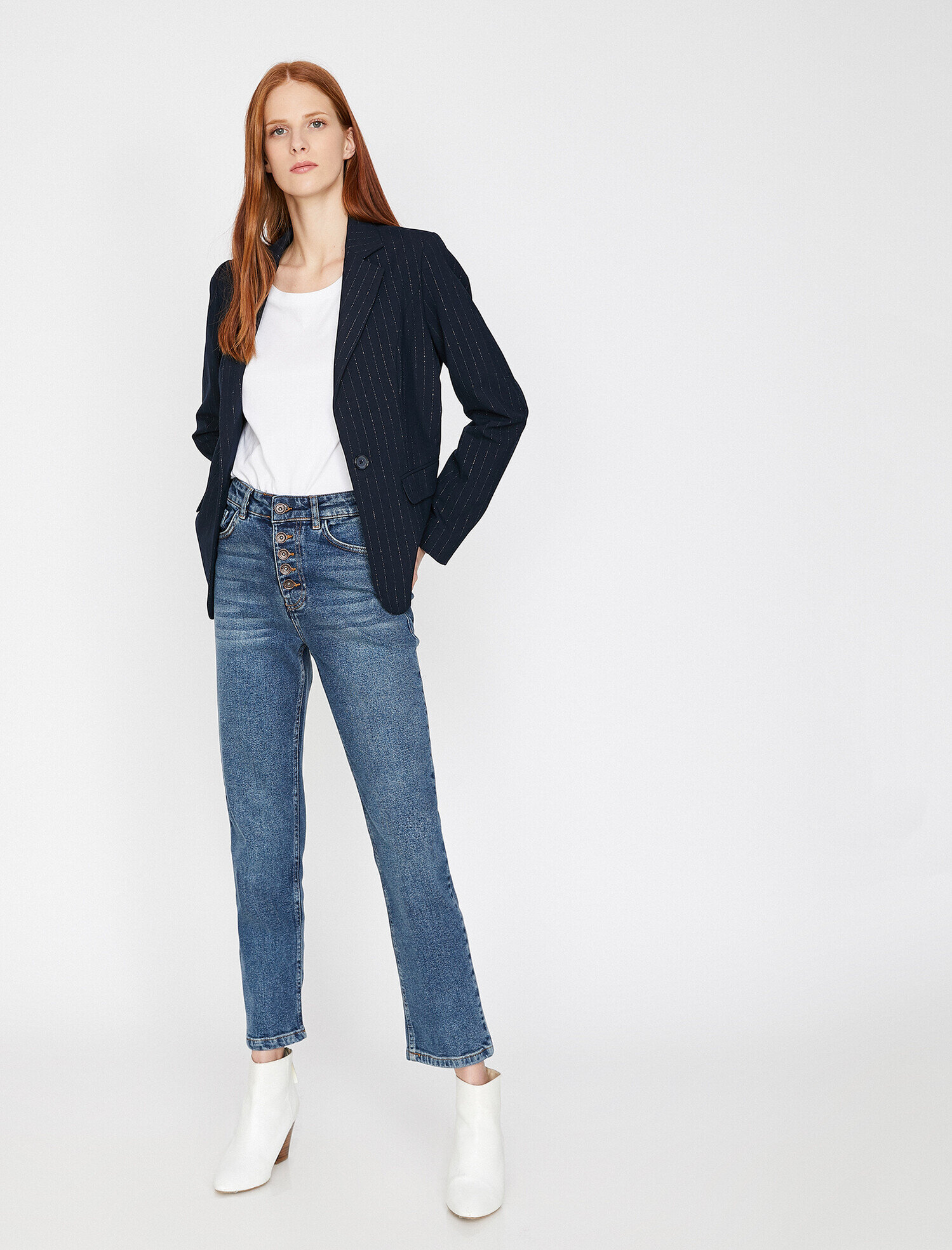   Eve Slim Jean - Yüksek Bel Normal Kesim Hafif Düz Paça Straight Jean Pantolon