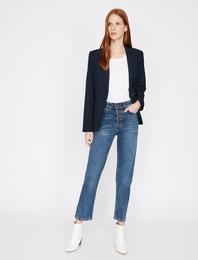 Eve Slim Jean - Yüksek Bel Normal Kesim Hafif Düz Paça Straight Jean Pantolon