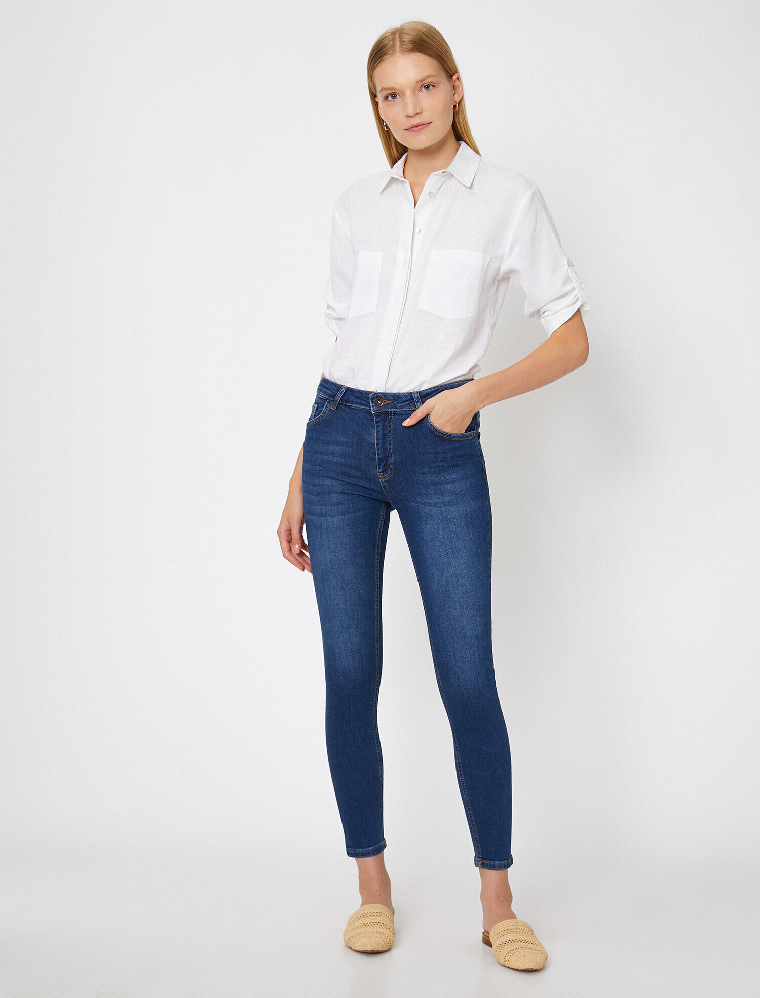   Push Up Jean - Normal Bel Toparlayıcı Dar Kesim Dar Paça Pantolon