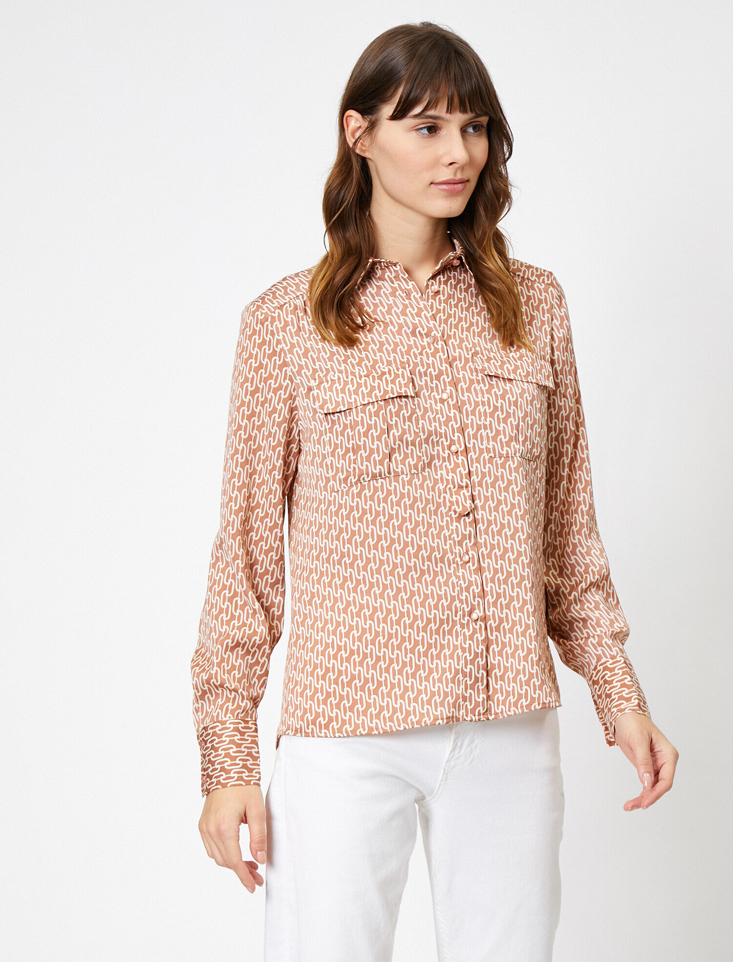   Desenli Saten Gömlek