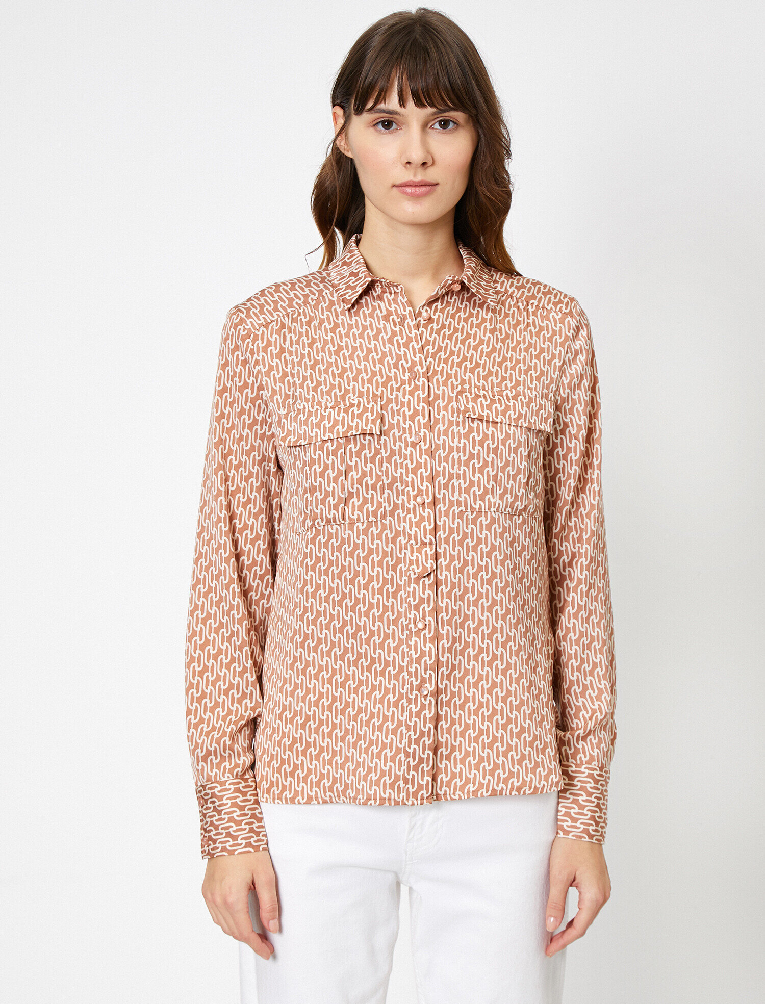   Desenli Saten Gömlek