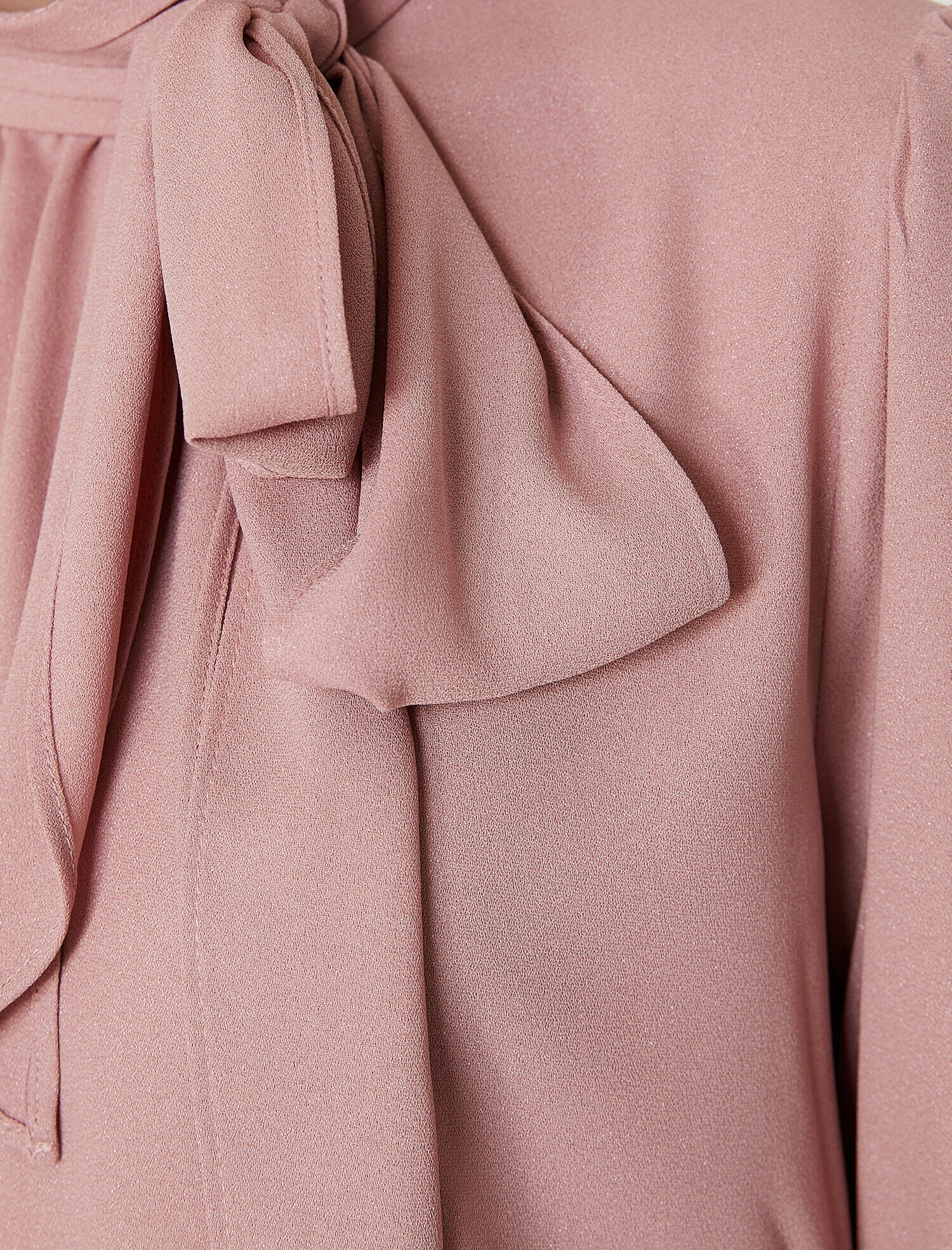   Şal Desenli Saten Bluz