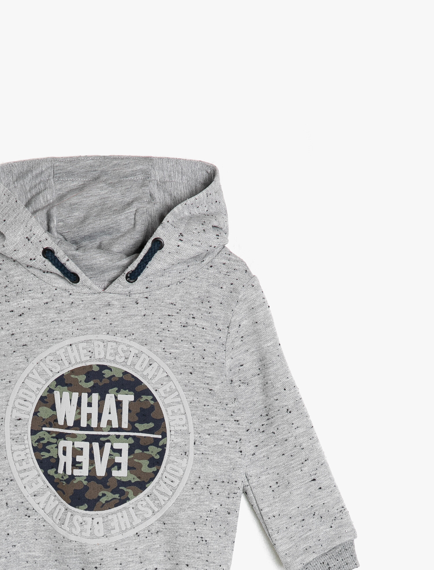  Erkek Bebek Kapşonlu Sweatshirt Baskılı Uzun Kollu