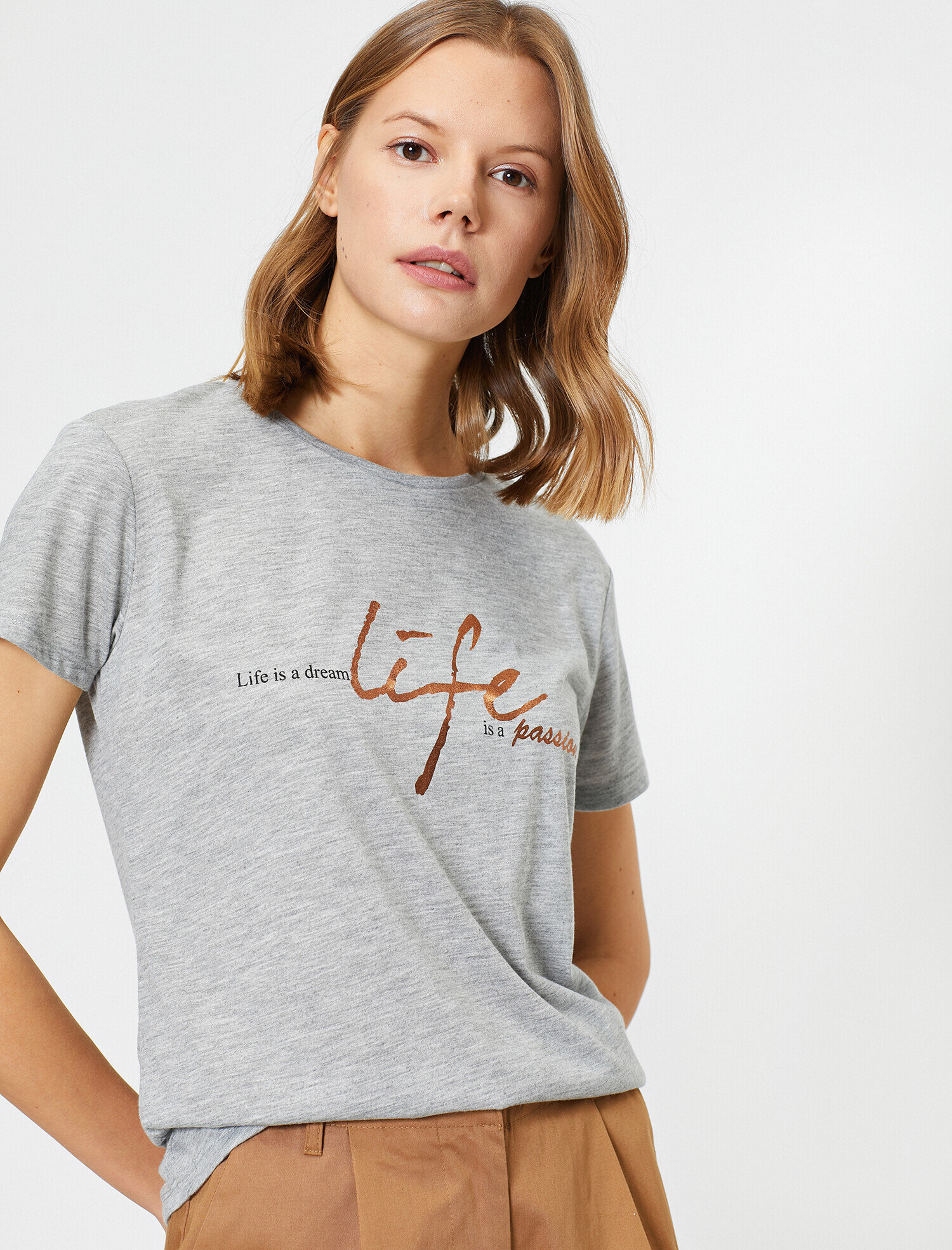   Baskılı Bisiklet Yaka Tişört