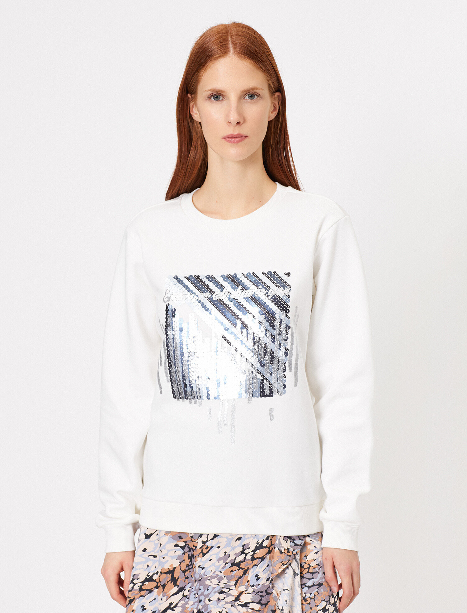   Pul Payet Baskılı Sweatshirt