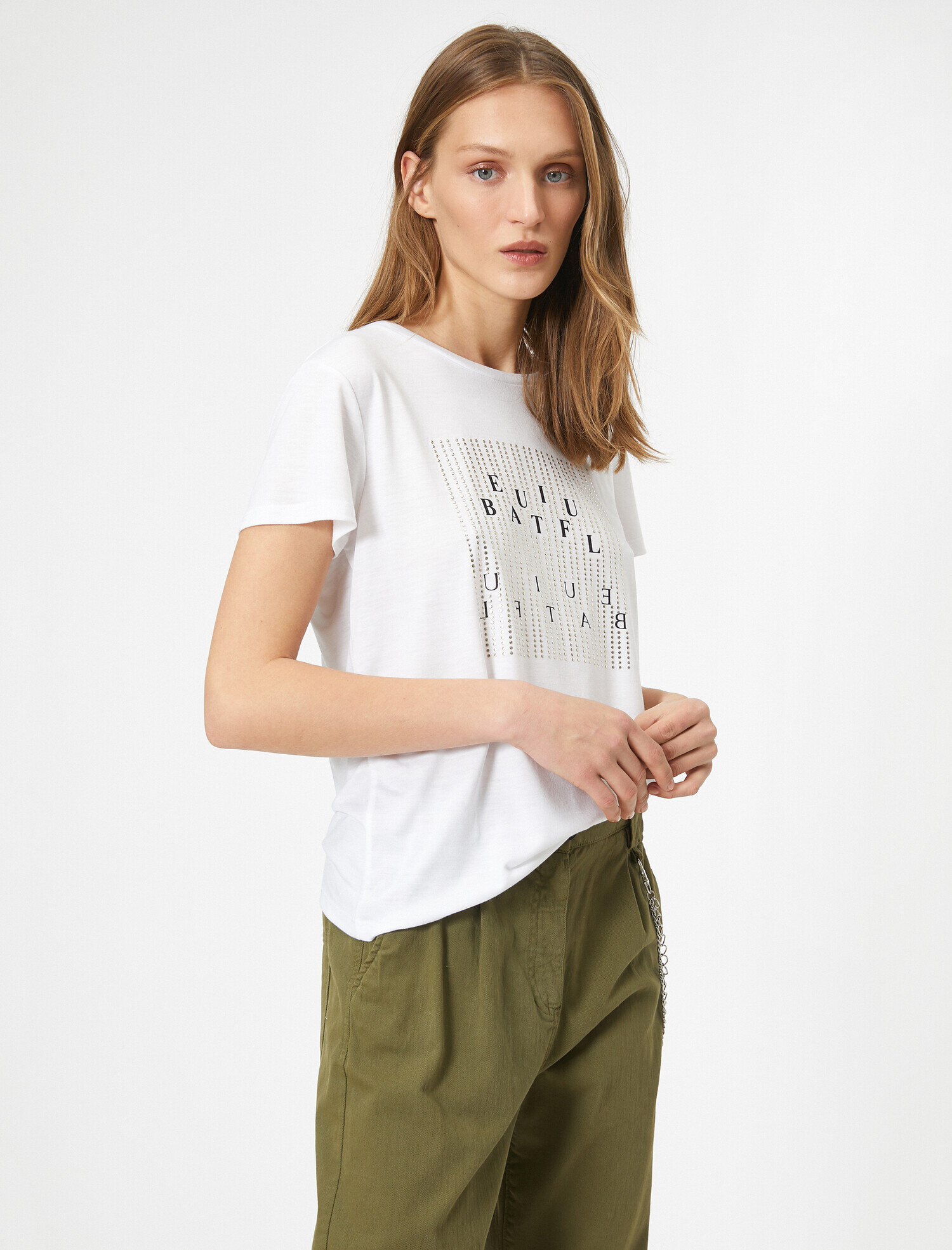   Slogan Baskılı Standart Kalıp Bisiklet Yaka Tişört