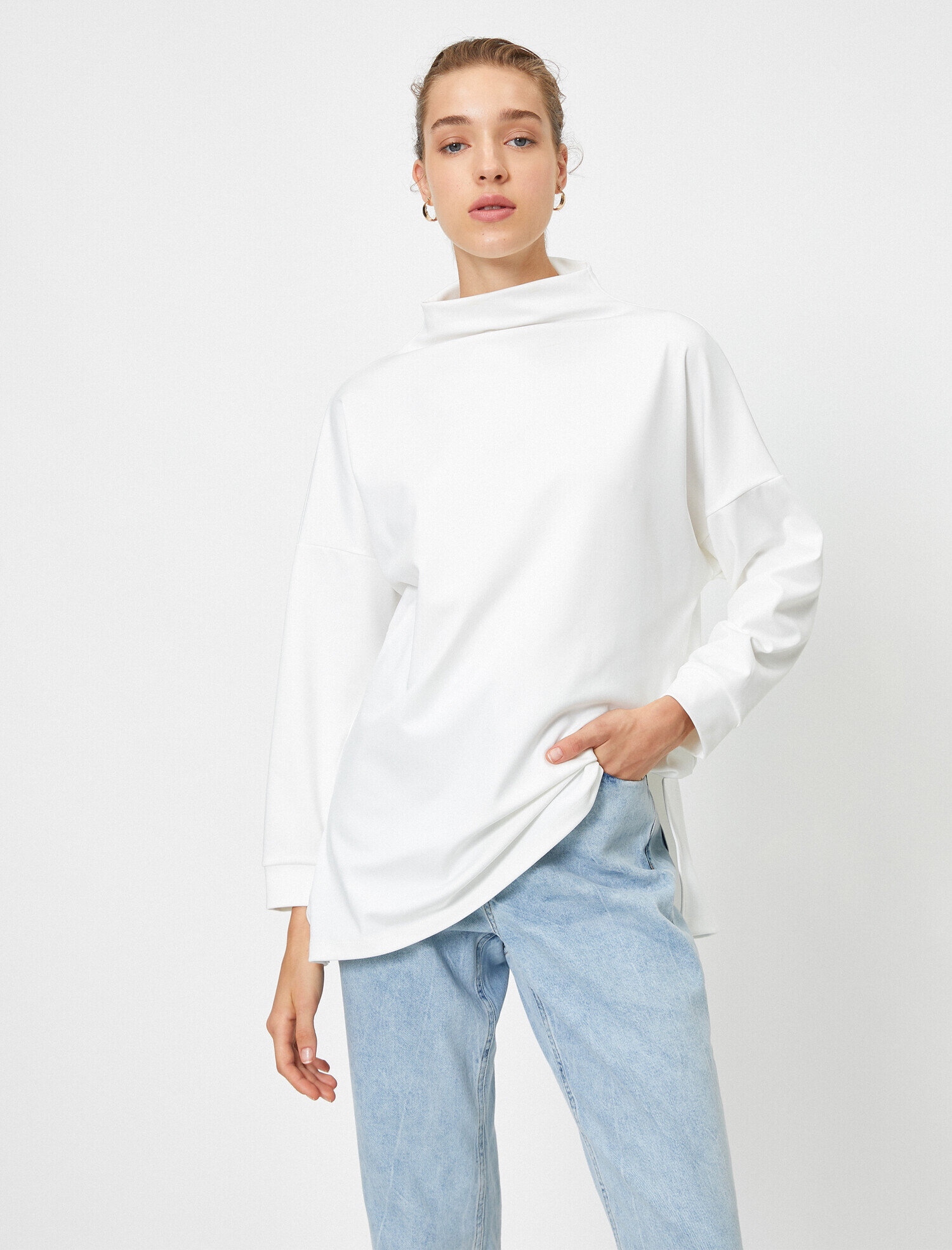   Balıkçı Yaka Scuba Sweatshirt