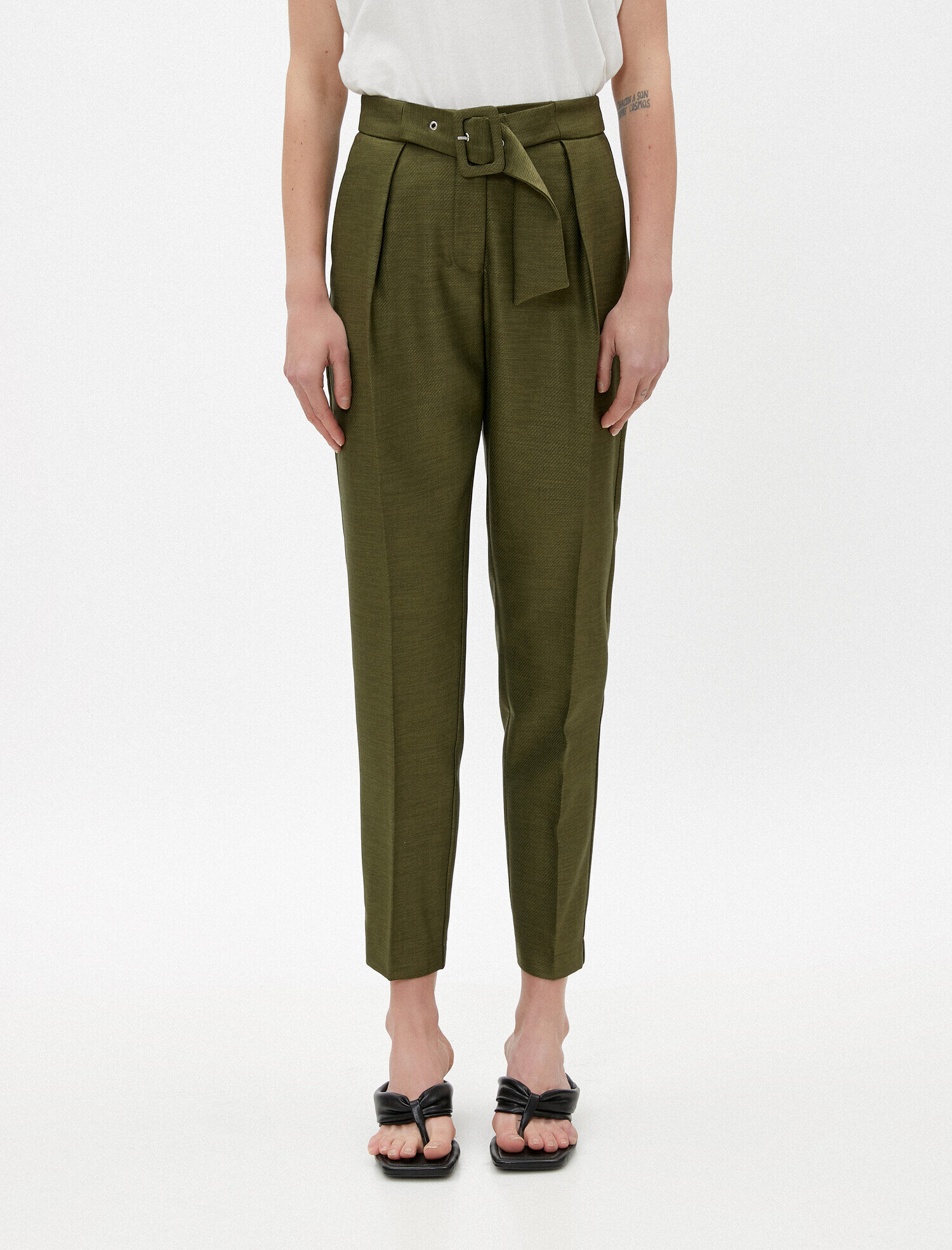   Kemerli Cepli Pantolon