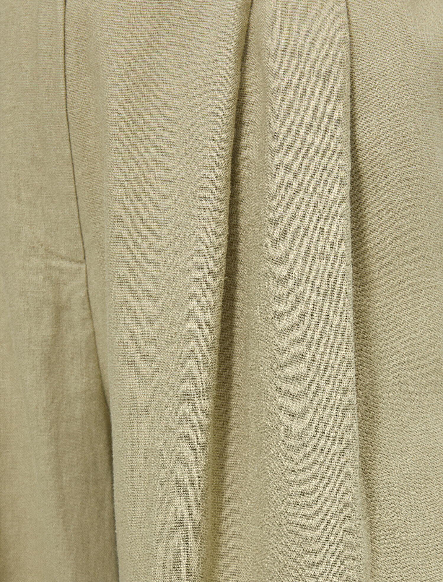   Yüksek Bel Geniş Paça Keten Karışımlı Pantolon