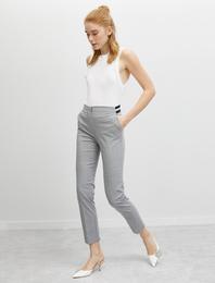 Çizgili Arka Beli Lastikli Pantolon