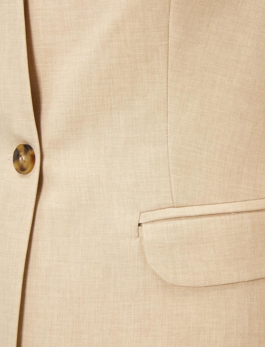   Düğme Detaylı Basic Blazer Ceket