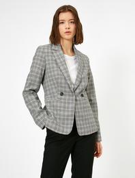 Ekoseli Blazer Ceket