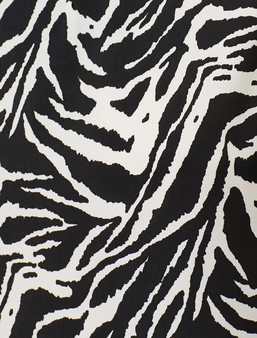   Zebra Desenli Uzun Kollu Bluz