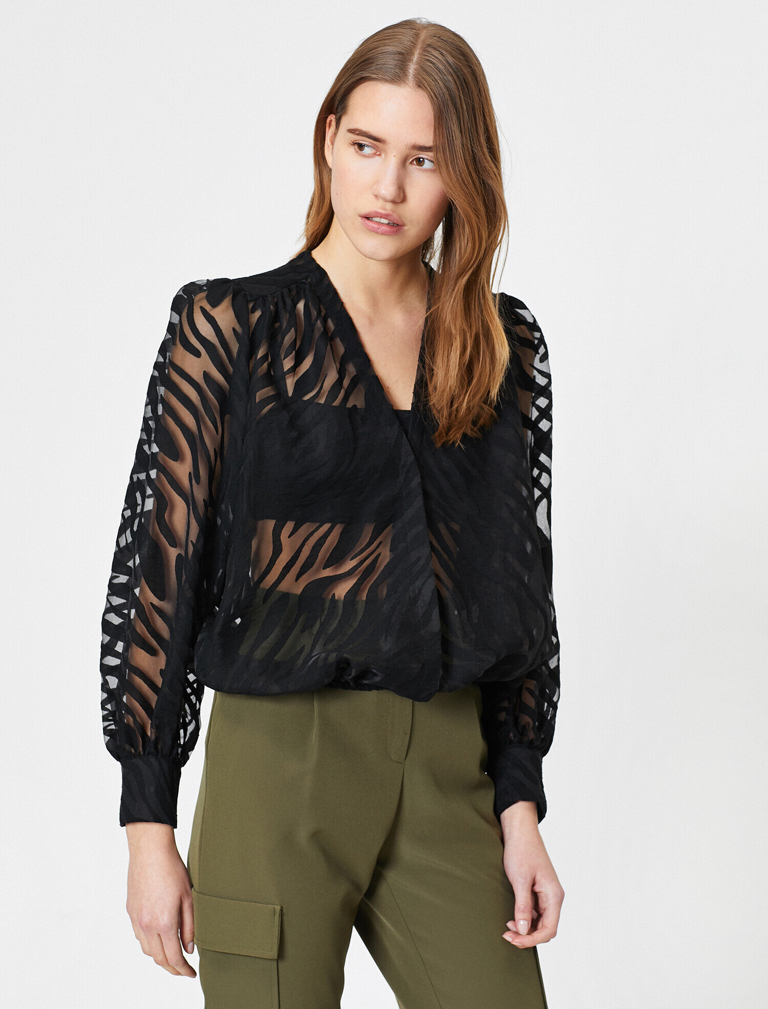   Desenli Tül Gömlek