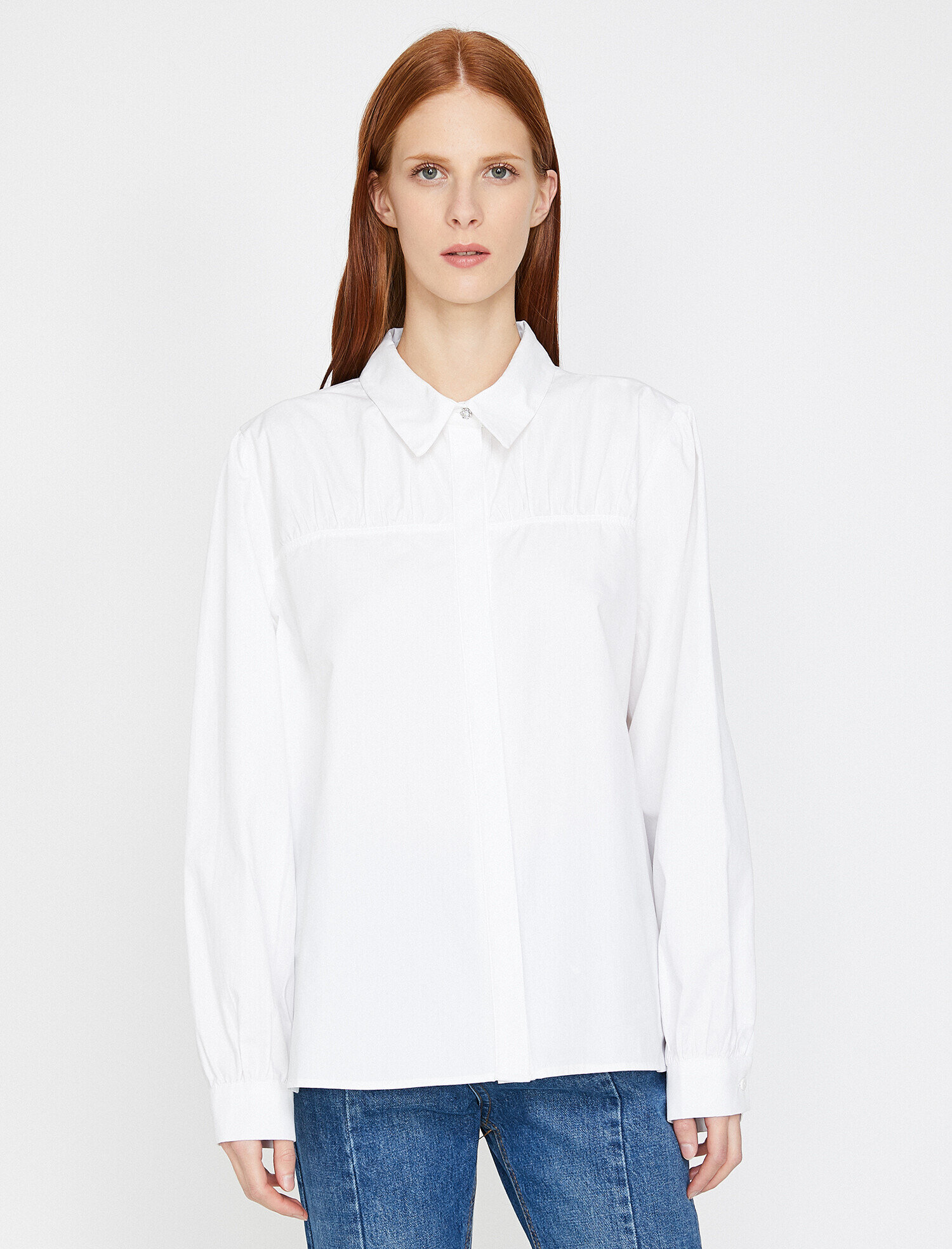   Uzun Kollu Poplin Gömlek