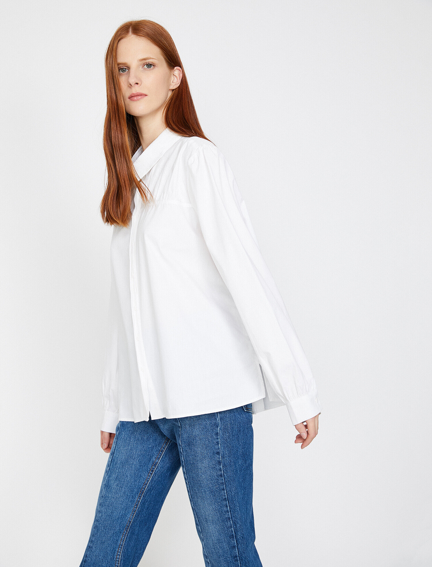   Uzun Kollu Poplin Gömlek