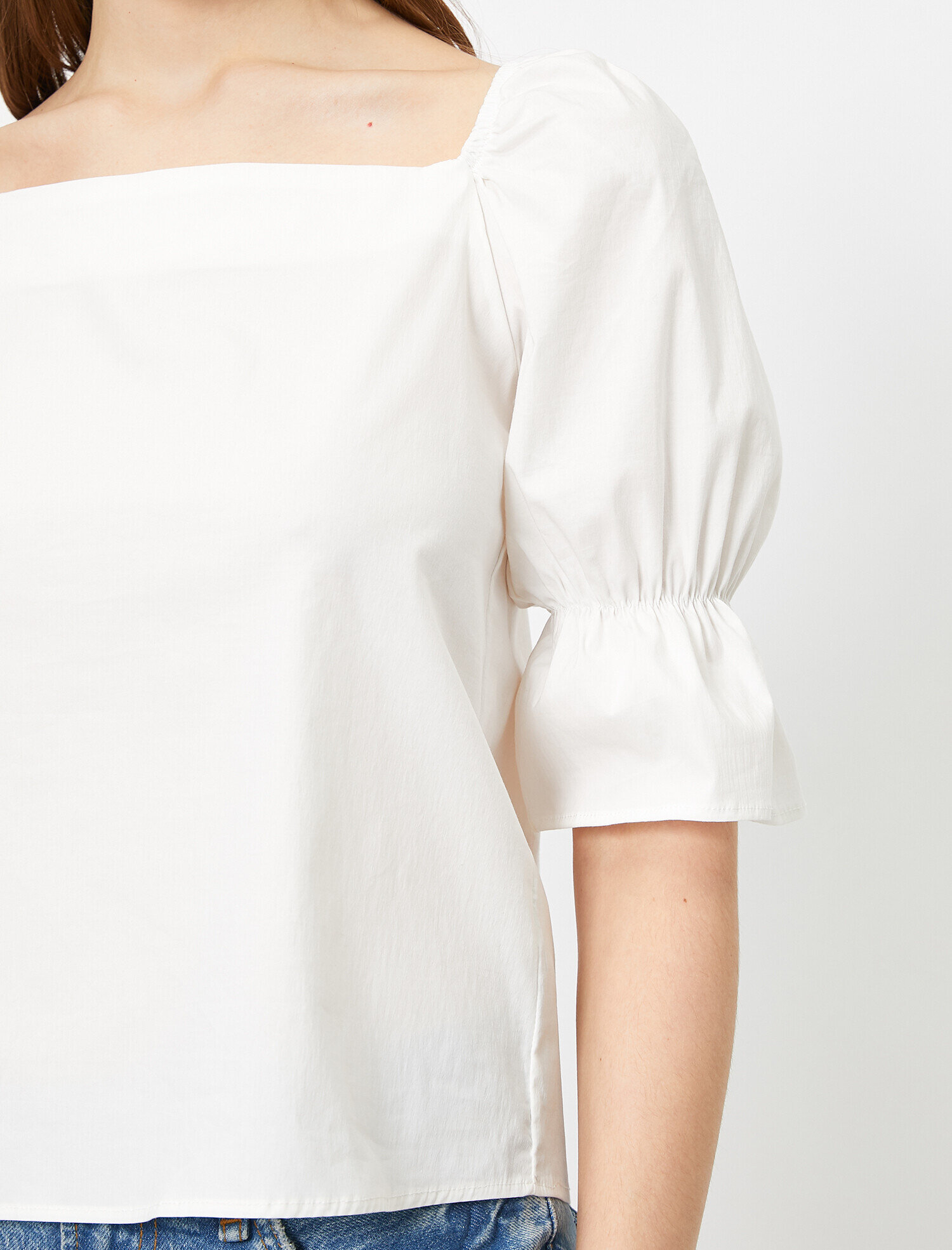   Poplin Volan Detaylı Bluz