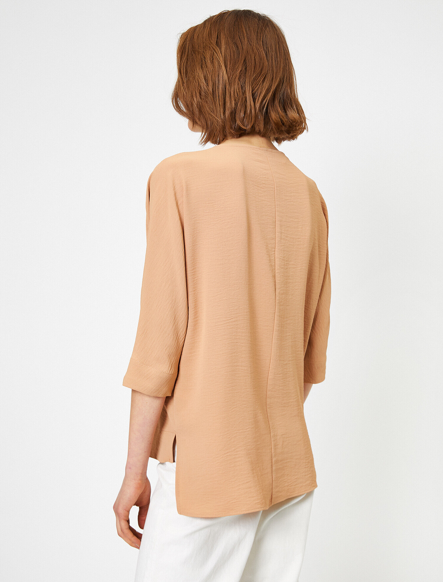   Düğme Detaylı Dökümlü Bluz