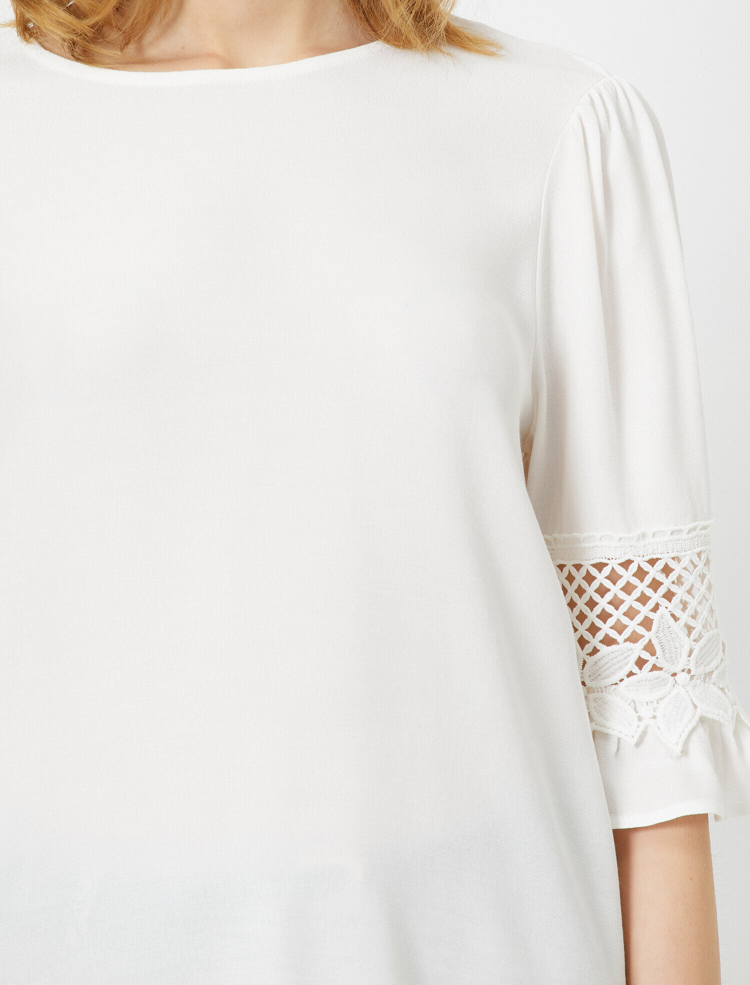   Bisiklet Yaka Kol Detaylı Bluz