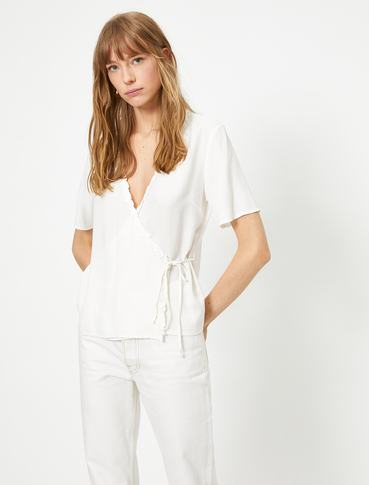   Kısa Kollu Anvelop Bluz