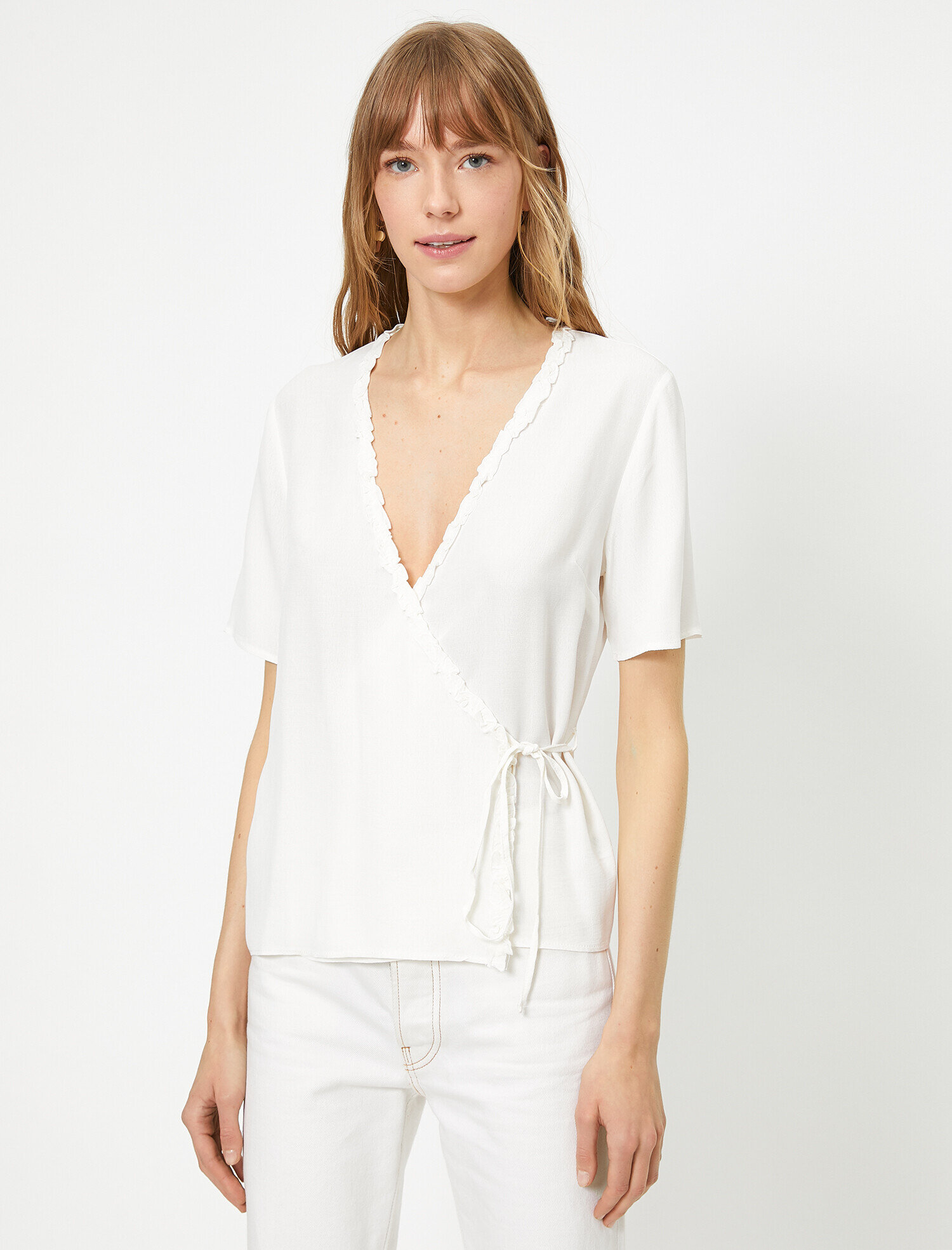   Kısa Kollu Anvelop Bluz