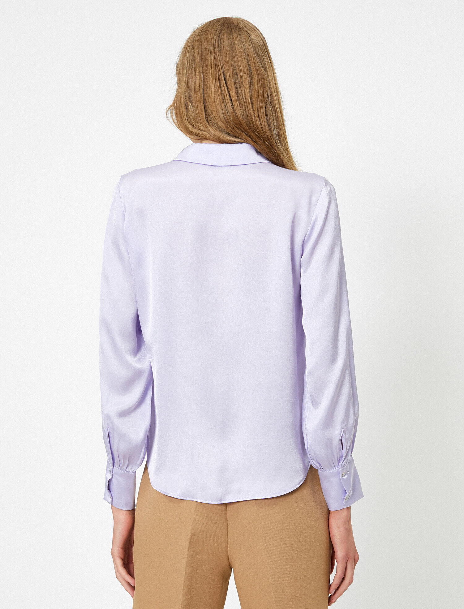   Uzun Kollu Saten Gömlek