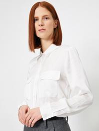 Uzun Kollu Cep Detaylı Gömlek