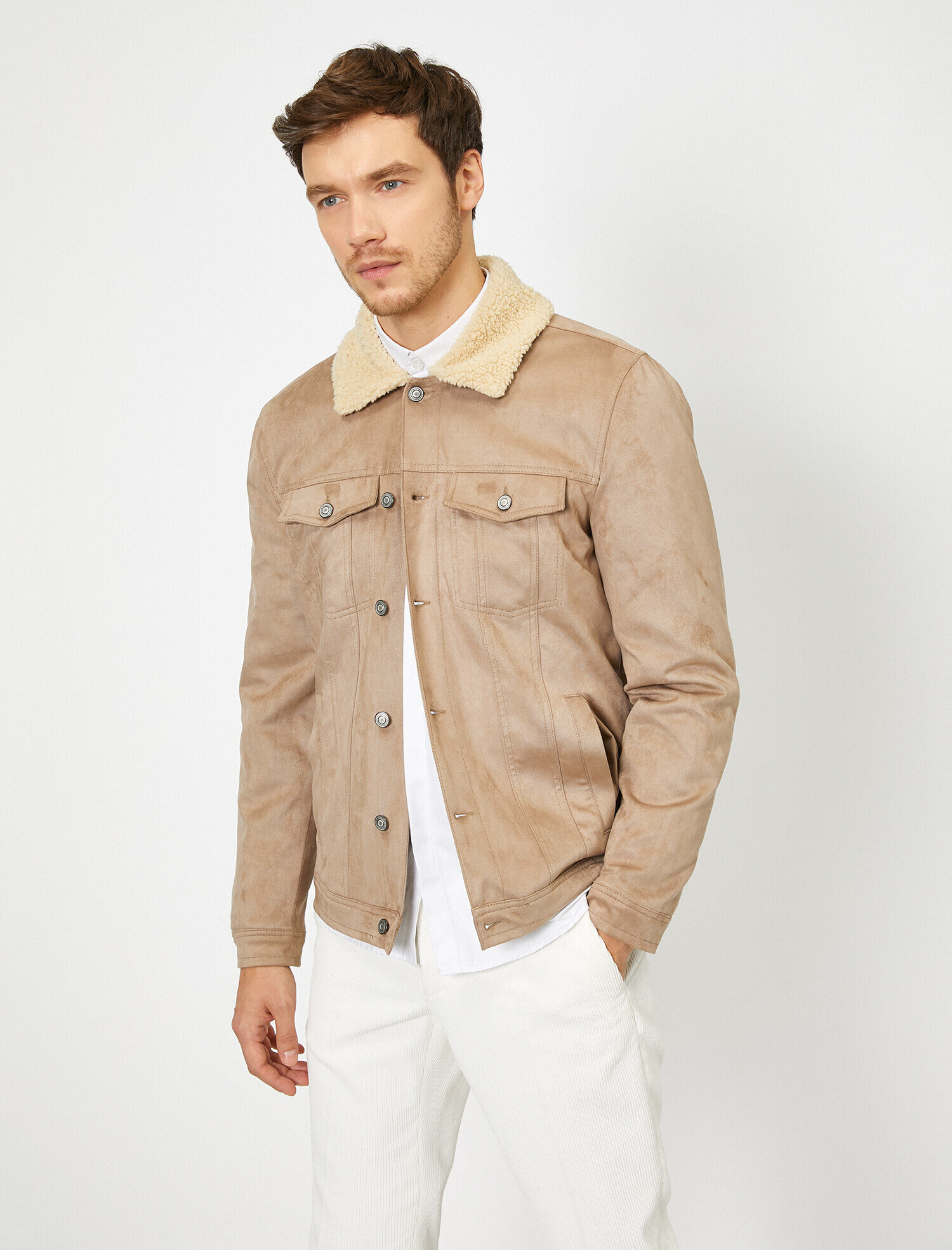   Yakası Suni Kür Detaylı Mont