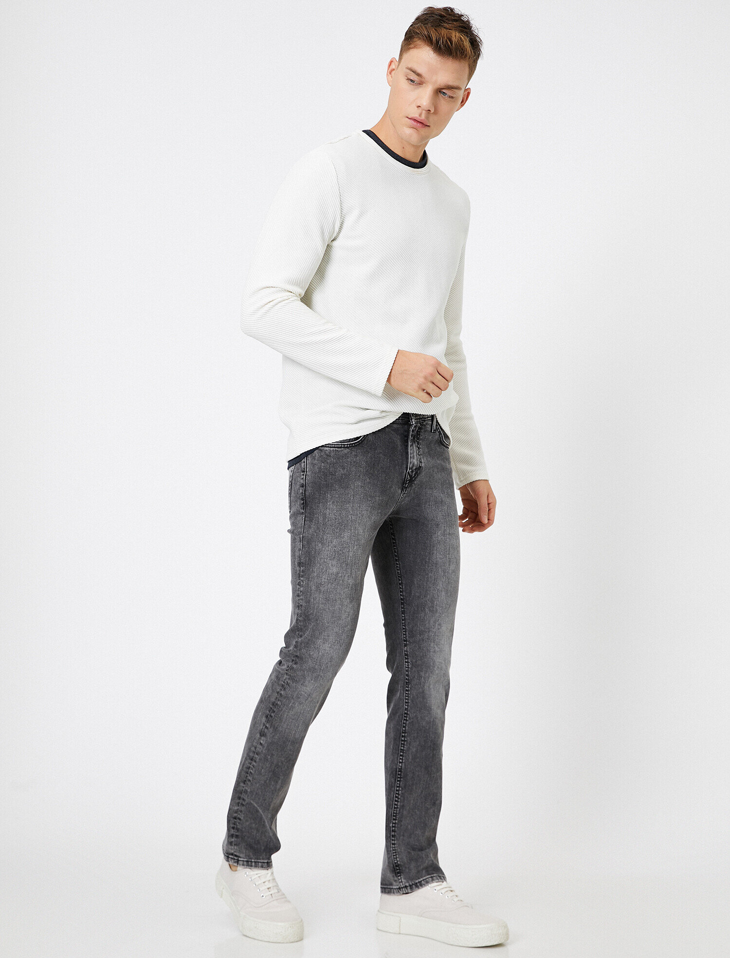 Straight Fit Boru Paça Kot Pantolon - Mark Jean