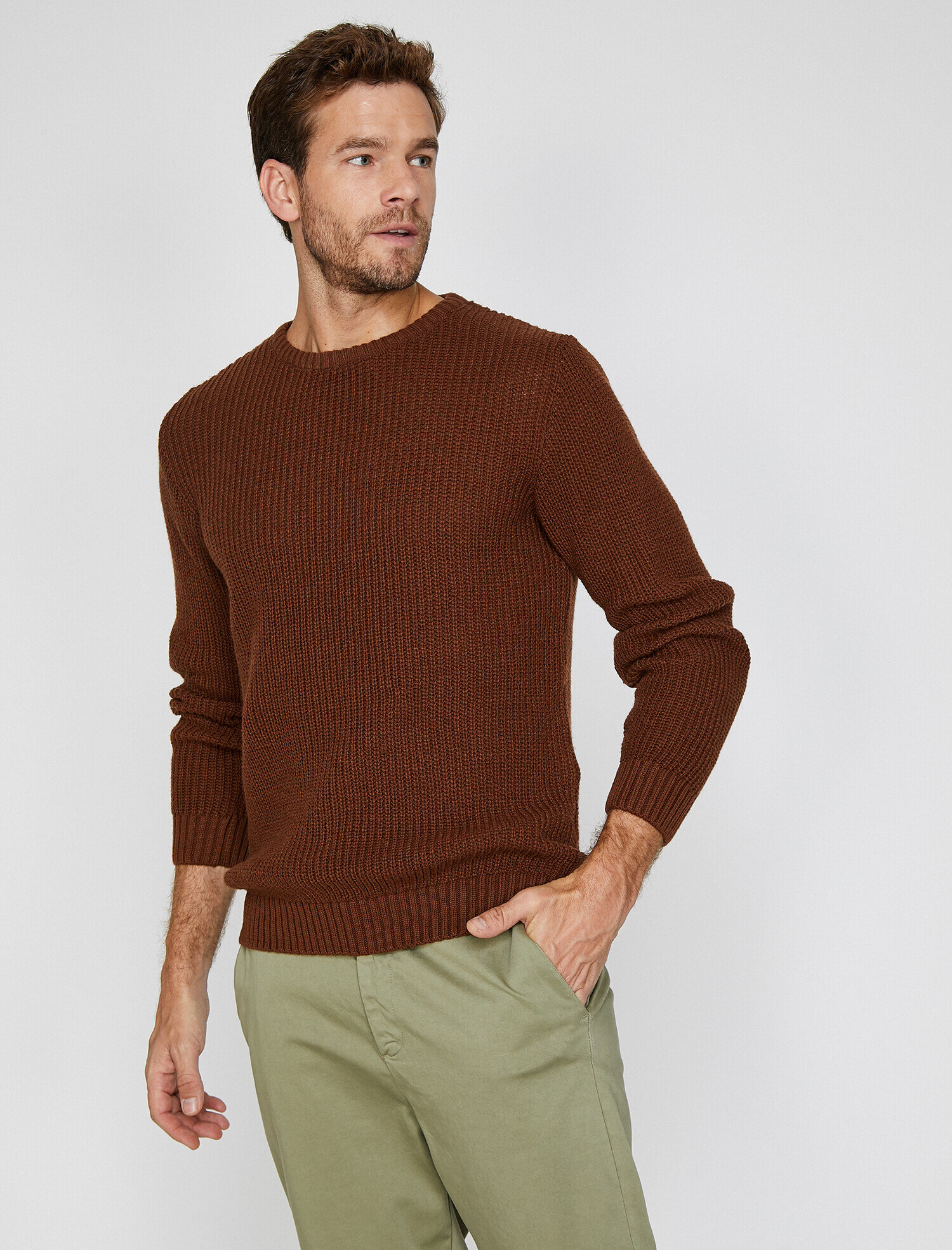   Bisiklet Yaka Triko Kazak