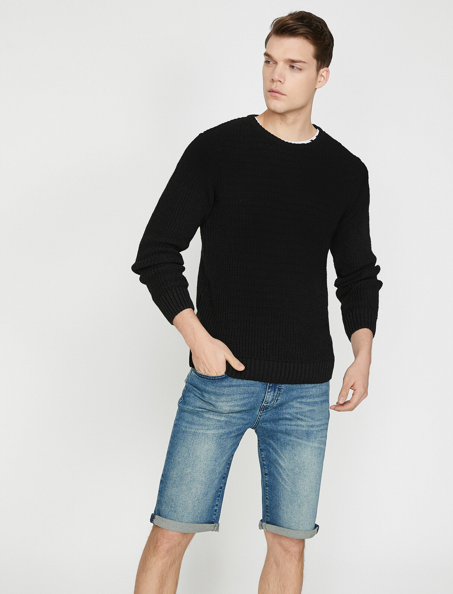   Bisiklet Yaka Triko Kazak