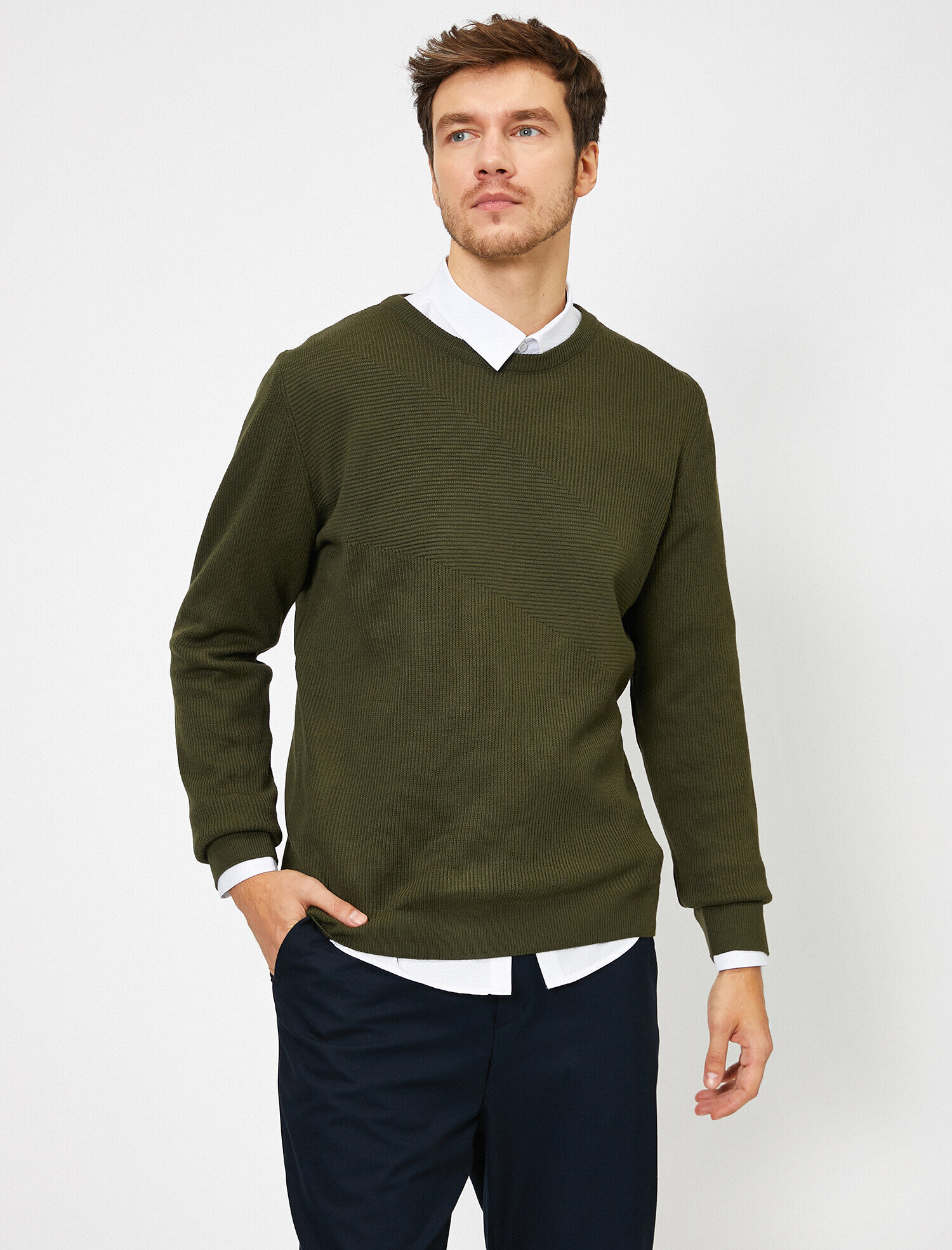   Bisiklet Yaka Triko Kazak