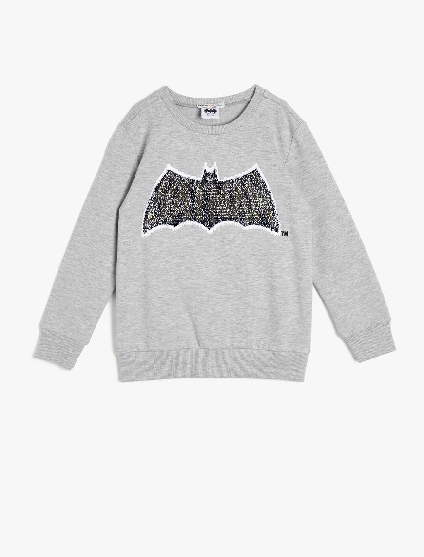  Erkek Çocuk Batman Lisanslı Pul Detaylı Sweatshirt