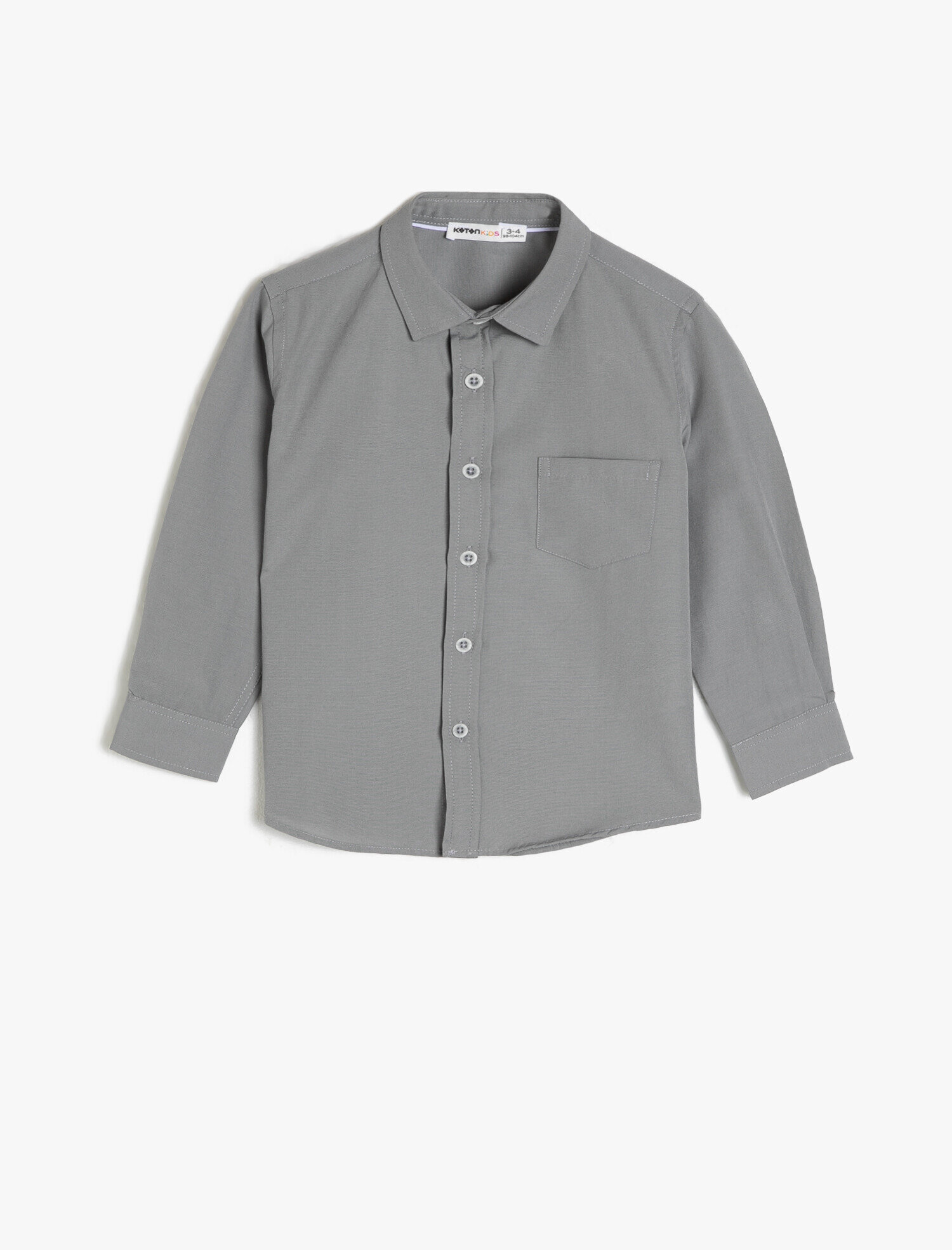  Erkek Çocuk Basic Gömlek Cep Detaylı Pamuk Karışımlı