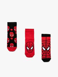 Çoklu Spiderman Lisanslı Baskılı Çorap