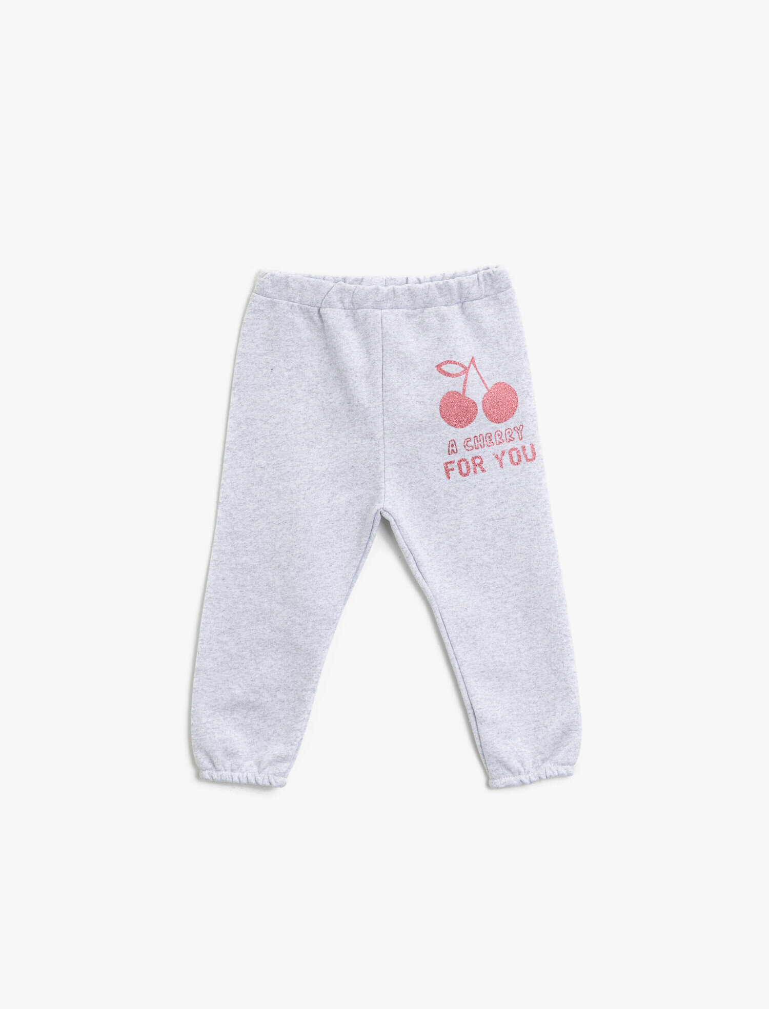  Kız Bebek Simli Baskılı Pamuklu Eşofman Altı